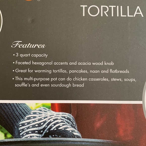 Outset Cast Iron Multi-Purpose Pot, Tortilla and Pancake Warmer with Lid 3 Quart - Picture 9 of 9